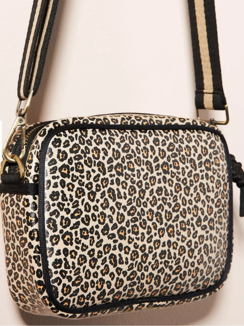 Anthropologie Neoprene Leopard Crossbody bag